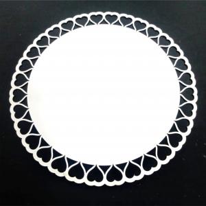 Cake Board Coração MDF 3mm  Branco Branco  
