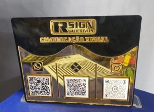 Placa QR Code acrílico espelhado Acrílico 2mm    Corte especial 