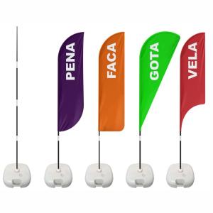Wind Banner Material Impresso em Tecido Oxford   Acompanha a Estrutura Dupla Face 